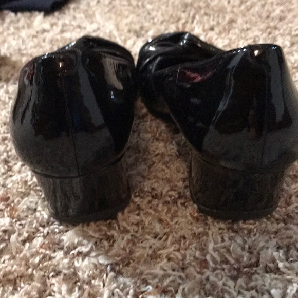 Women’s stacked heel/wedge patent black size 9 - Picture 2 of 5